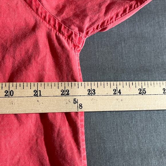 The J. Peterman Company Shirt Mens‎ Medium Red Button Front Long Sleeves Casual - Picture 8 of 8